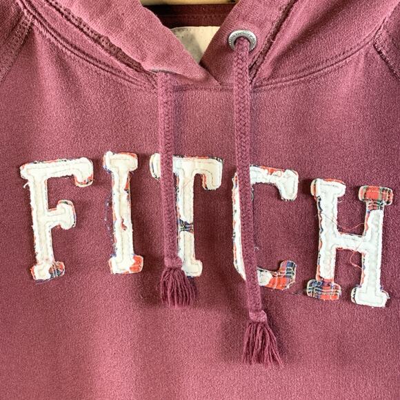 Abercrombie Fitch Womens Hoodie Sweatshirt 3D Spell Out Distressed Preppy Y2K - Picture 2 of 10